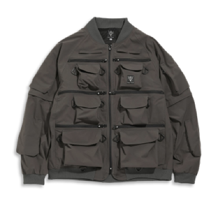 MULTI-POCKET ZIPPED 2 WAY JACKET - POLY RIPSTOP