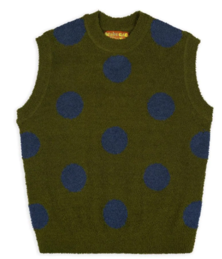 TEDDY FUR DOT KNIT SWEATER VEST