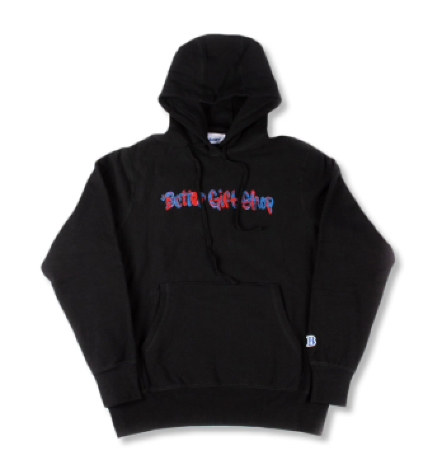 BRUSH TEXT HOODED SWEATSHIRT